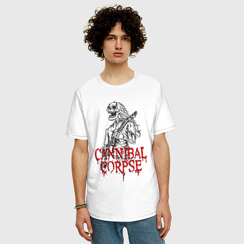 Мужская футболка оверсайз Cannibal Corpse Труп Каннибала Z / Белый – фото 3