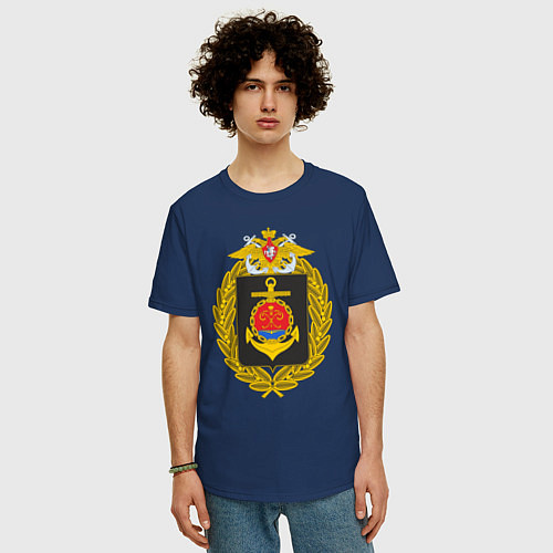 Мужская футболка оверсайз БАЛТИЙСКИЙ ФЛОТ ВМФ РОССИИ / Тёмно-синий – фото 3