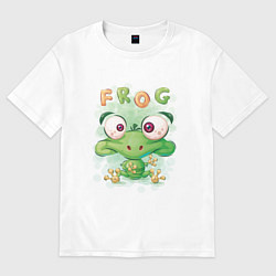 Футболка оверсайз мужская Funny frog, цвет: белый
