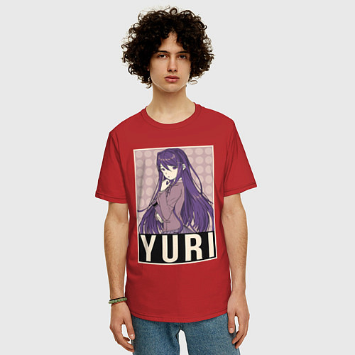 Мужская футболка оверсайз Yuri / Красный – фото 3
