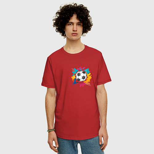 Мужская футболка оверсайз Abstrct ball / Красный – фото 3