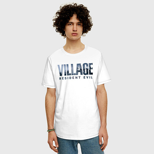 Мужская футболка оверсайз Resident Evil Village Хоррор / Белый – фото 3