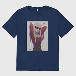 Футболка оверсайз мужская WorLd MirNy ERROR Зеро Ту, цвет: тёмно-синий