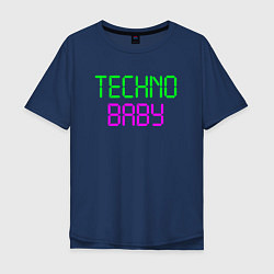 Футболка оверсайз мужская Techno baby, цвет: тёмно-синий