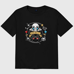 Футболка оверсайз мужская THE BINDING OF ISAAC WHO AM I, цвет: черный