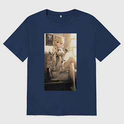 Футболка оверсайз мужская Lumine fan art, цвет: тёмно-синий