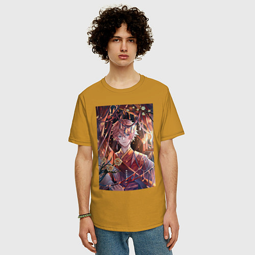 Мужская футболка оверсайз Tartaglia fan art / Горчичный – фото 3