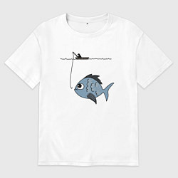 Футболка оверсайз мужская Огромный улов, цвет: белый