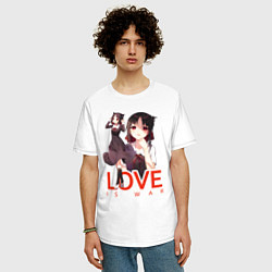 Футболка оверсайз мужская Shinomiya Love is war, цвет: белый — фото 2