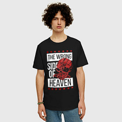 Футболка оверсайз мужская The wrong side of hell, цвет: черный — фото 2