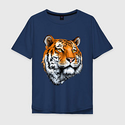 Футболка оверсайз мужская Тигр, цвет: тёмно-синий