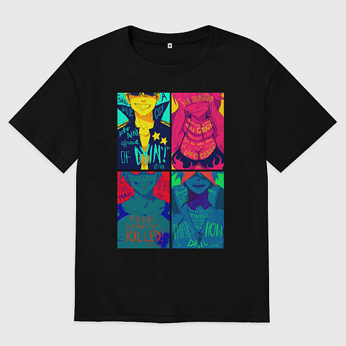 Мужская футболка оверсайз Gurren Lagann posters / Черный – фото 1