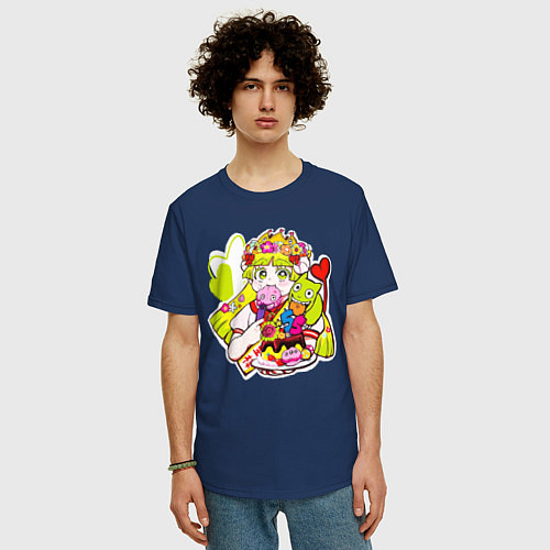 Мужская футболка оверсайз Clara / Тёмно-синий – фото 3