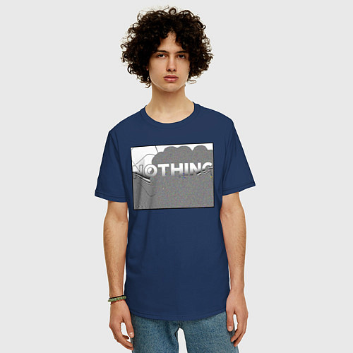 Мужская футболка оверсайз NOTHING / Тёмно-синий – фото 3