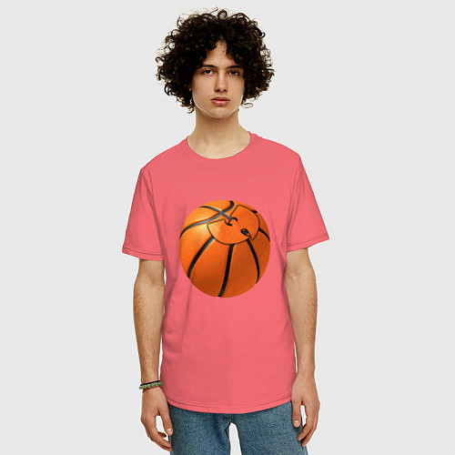 Мужская футболка оверсайз Basketball Wu-Tang / Коралловый – фото 3