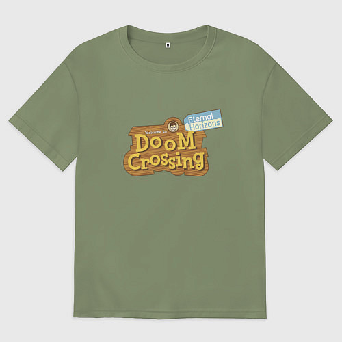 Мужская футболка оверсайз Doom crossing / Авокадо – фото 1