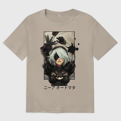 Мужская футболка оверсайз Nier / Миндальный – фото 1