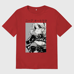 Футболка оверсайз мужская Nier automata-replicant, цвет: красный