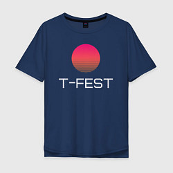 Футболка оверсайз мужская T-Fest, цвет: тёмно-синий
