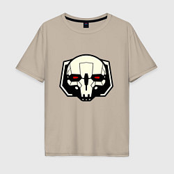 Футболка оверсайз мужская Mech BattleTech, цвет: миндальный
