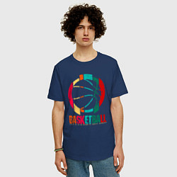 Футболка оверсайз мужская Color Basketball, цвет: тёмно-синий — фото 2
