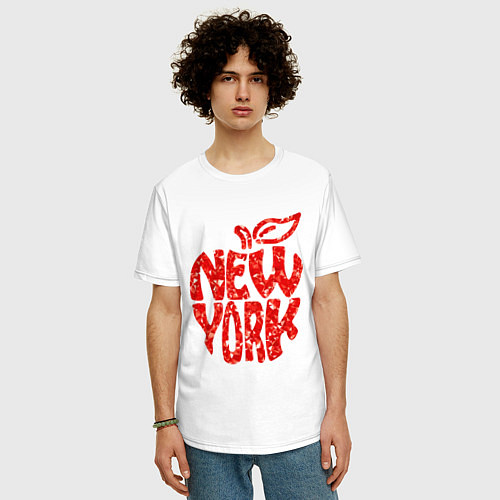 Мужская футболка оверсайз NEW YORK / Белый – фото 3