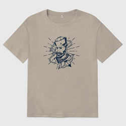 Футболка оверсайз мужская Моряк, цвет: миндальный