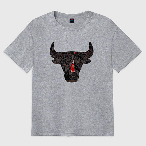 Мужская футболка оверсайз Bulls - Jordan / Меланж – фото 1