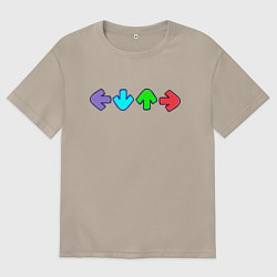 Футболка оверсайз мужская Friday Night Funkin стрелки, цвет: миндальный