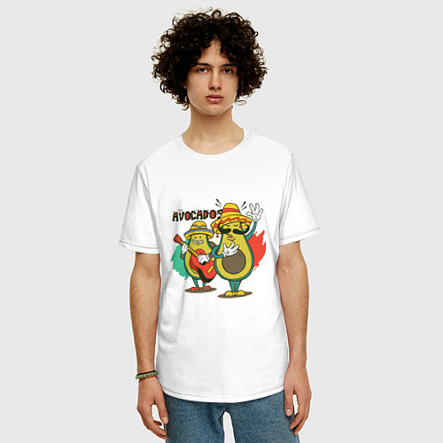 Мужская футболка оверсайз Los Avocados Авокадо Мариачи / Белый – фото 3