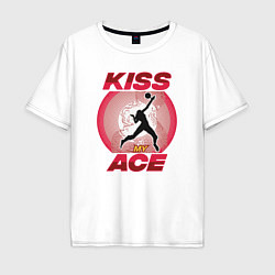 Футболка оверсайз мужская Kiss Ace, цвет: белый