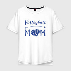Футболка оверсайз мужская Мама Волейбола, цвет: белый