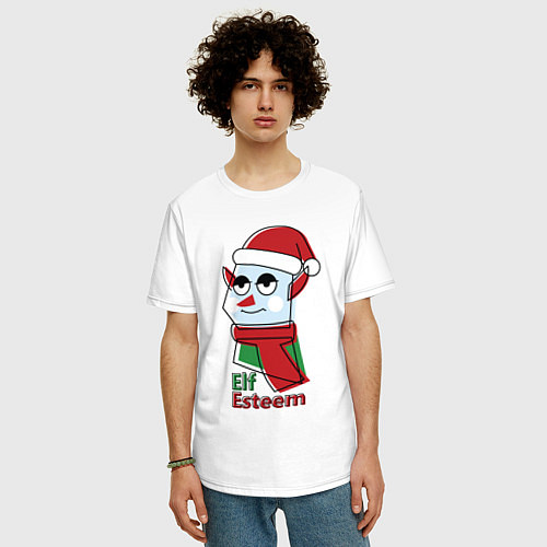 Мужская футболка оверсайз Elf Esteem / Белый – фото 3