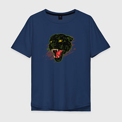 Футболка оверсайз мужская Голова пантеры, цвет: тёмно-синий