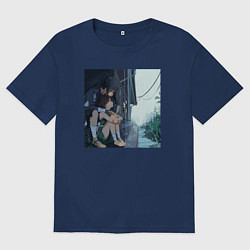 Футболка оверсайз мужская Dororo and Hyakkimaru, цвет: тёмно-синий