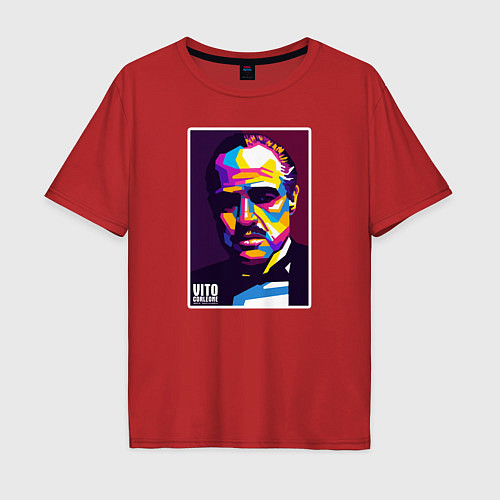 Мужская футболка оверсайз Крестный отец The godfather / Красный – фото 1