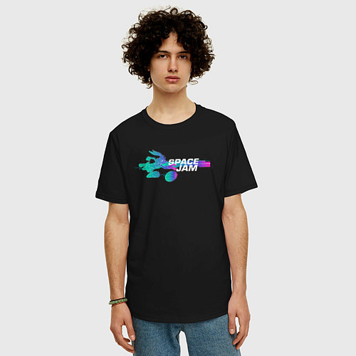 Мужская футболка оверсайз Space Jam / Черный – фото 3