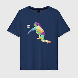 Футболка оверсайз мужская Volleyball Girl, цвет: тёмно-синий