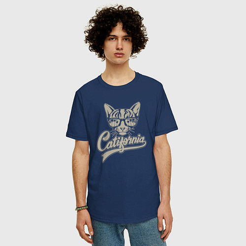 Мужская футболка оверсайз Catifornia / Тёмно-синий – фото 3