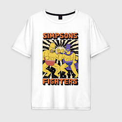Футболка оверсайз мужская Simpsons fighters, цвет: белый