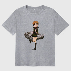 Футболка оверсайз мужская ТАНКИСТКА, цвет: меланж