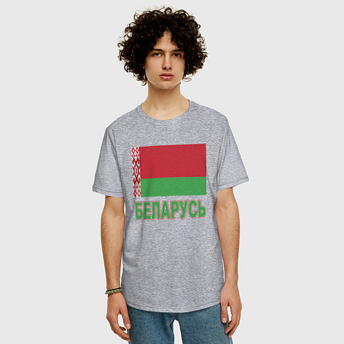Мужская футболка оверсайз Беларусь / Меланж – фото 3