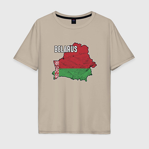 Мужская футболка оверсайз Belarus Map / Миндальный – фото 1