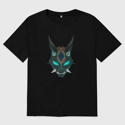 Мужская футболка оверсайз Genshin Impact - Сяо / Черный – фото 1