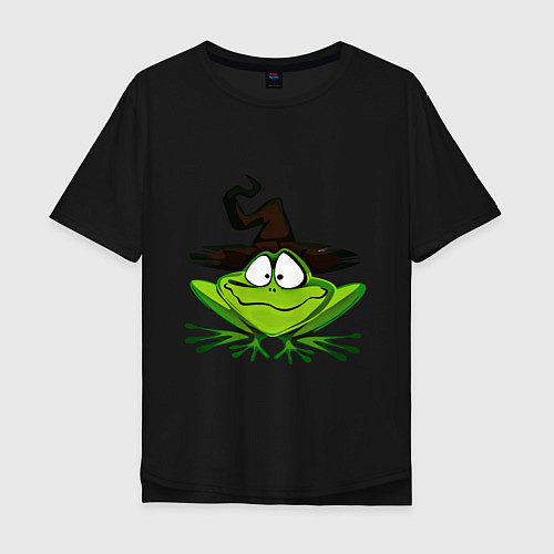 Мужская футболка оверсайз Ведьмина лягушка / Черный – фото 1