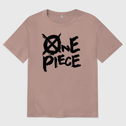 Футболка оверсайз мужская One Piece Большой куш лого, цвет: пыльно-розовый