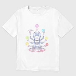 Футболка оверсайз мужская Медитация, цвет: белый