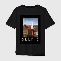 Футболка оверсайз мужская Selfie, цвет: черный