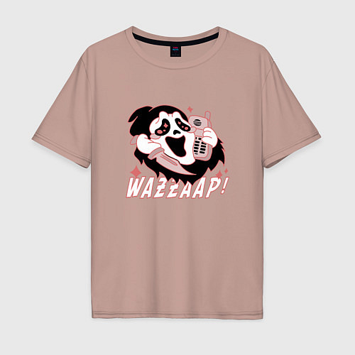 Мужская футболка оверсайз Очень страшное кино - Wazzaap Крик / Пыльно-розовый – фото 1