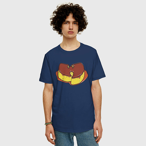Мужская футболка оверсайз Wu-Tang Cookie / Тёмно-синий – фото 3